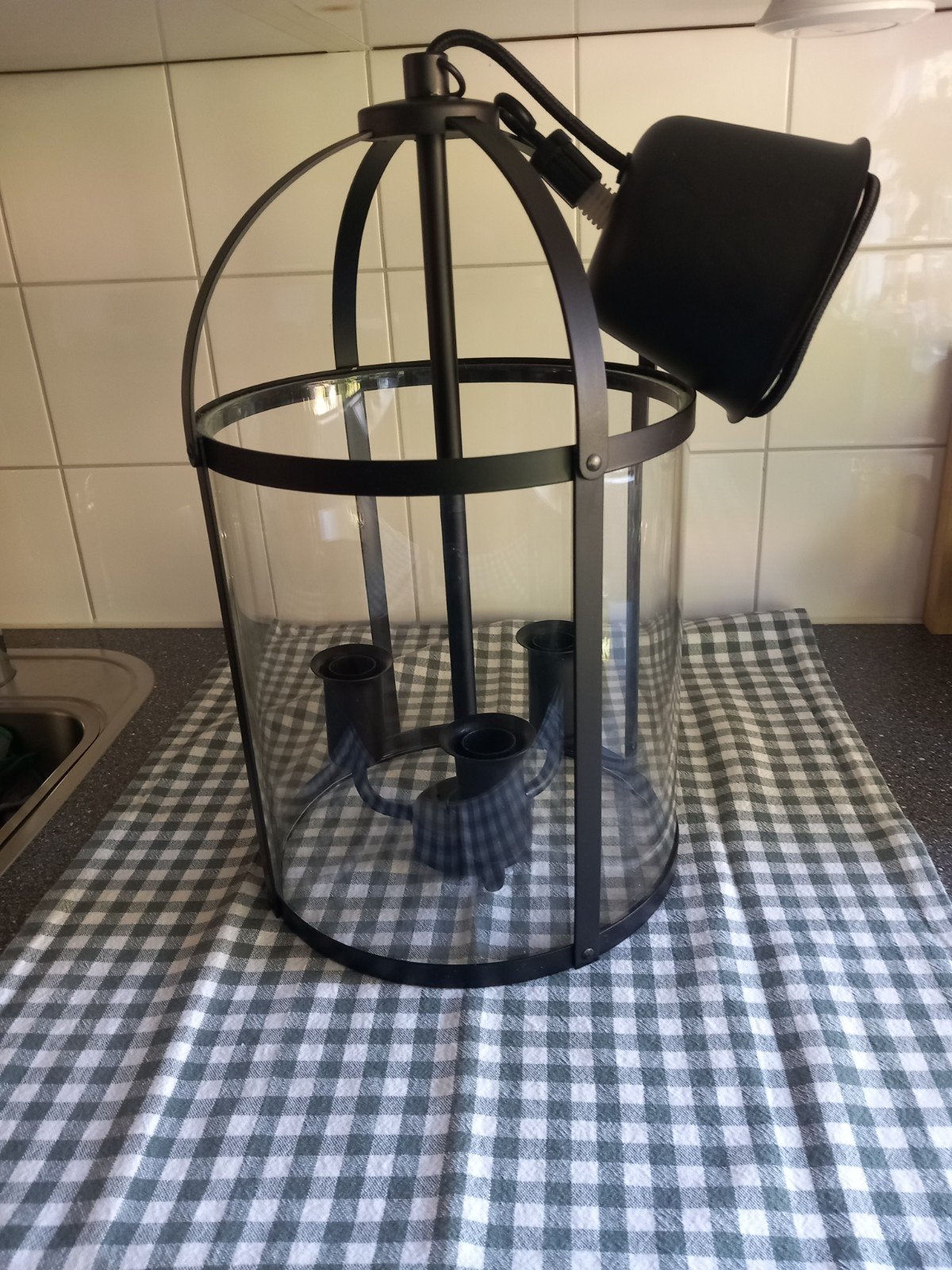 Ikea hanglamp zwart, Ophalen, Zo goed als nieuw, Metaal, Minder dan 50 cm