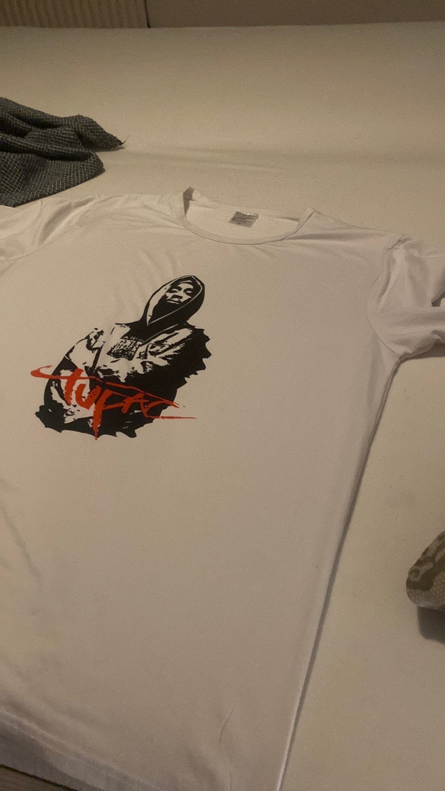 Tupac T-shirt - Wit met iconische print, Ophalen of Verzenden, Gedragen, Maat 56/58 (XL), Wit