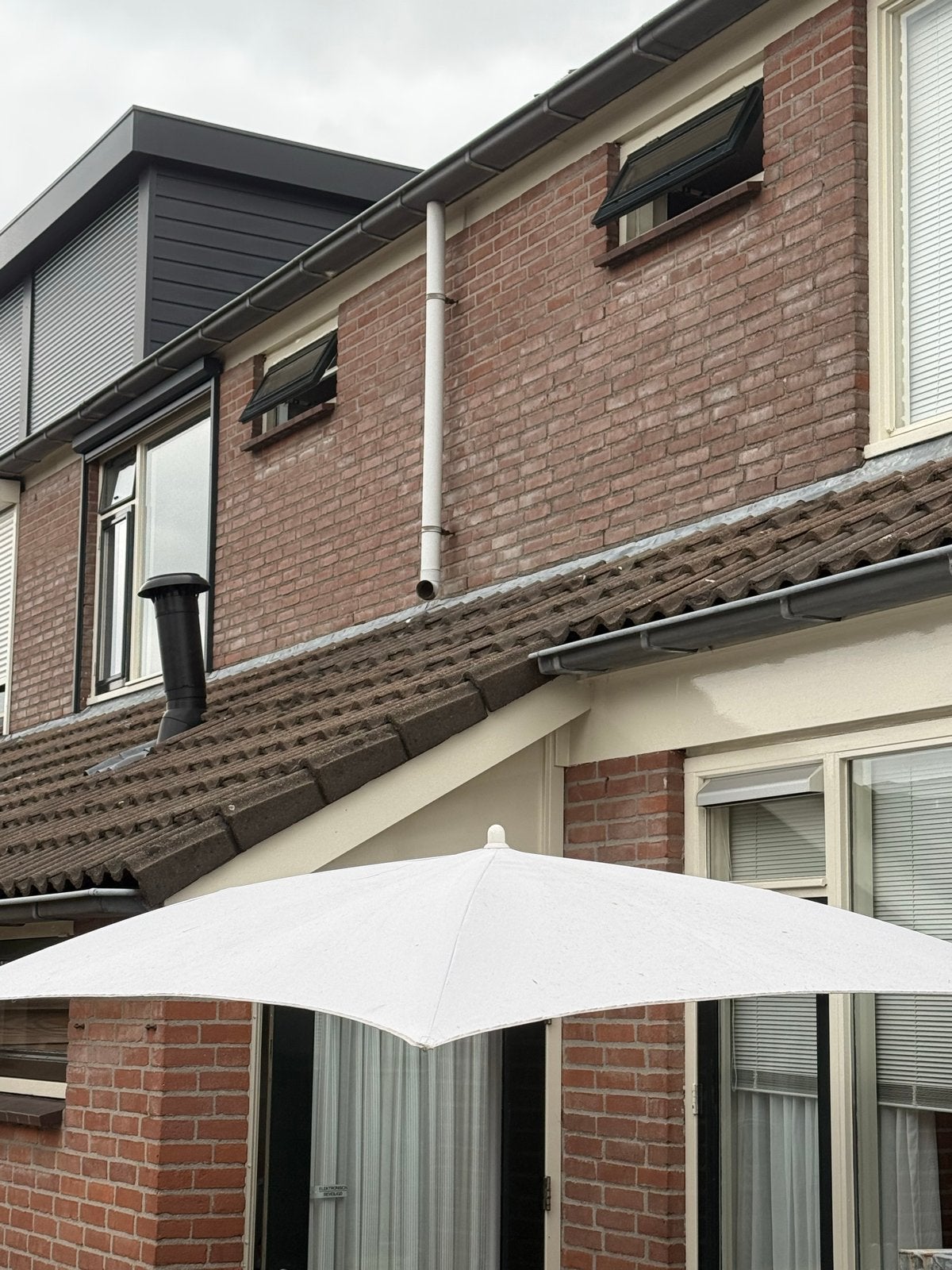 Parasol creme - Mooie en functionele zonwering, Ophalen, Gebruikt, 2 tot 3 meter, Stokparasol