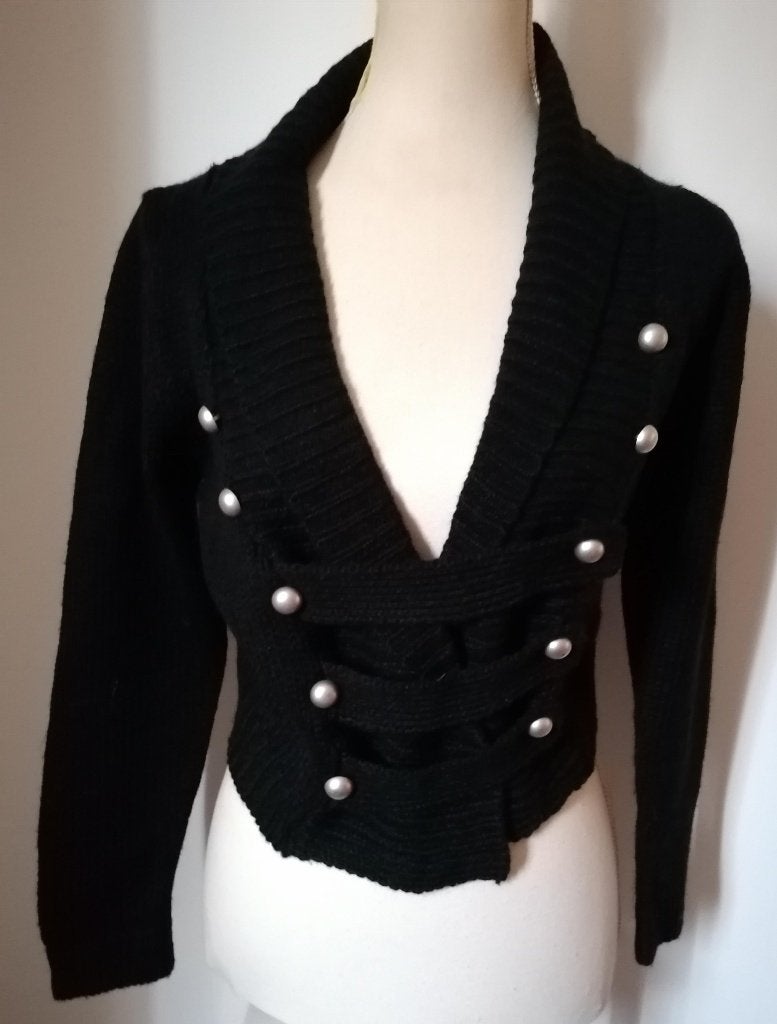 SUPER LEUK zwart vestje met zilverkleurige knopen mt. S/M, Kleding | Dames, Truien en Vesten, Ophalen of Verzenden, Nieuw, Maat 36 (S)