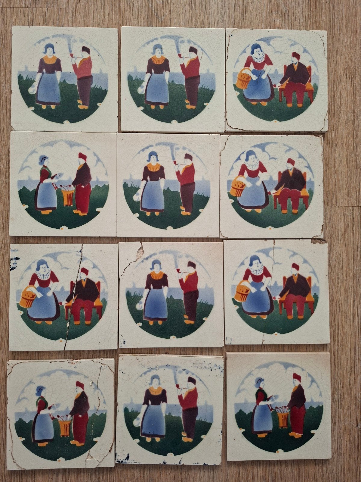 antieke tegels +/- jaar 1900, Ophalen