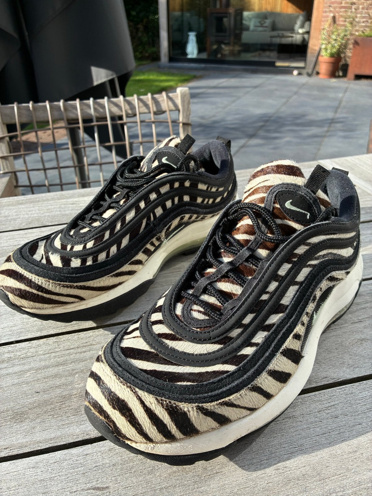 Nike Air Max 97 Golf NRG 'Zebra' - Gedragen, Ophalen of Verzenden, Gedragen, Zwart, Sneakers of Gympen