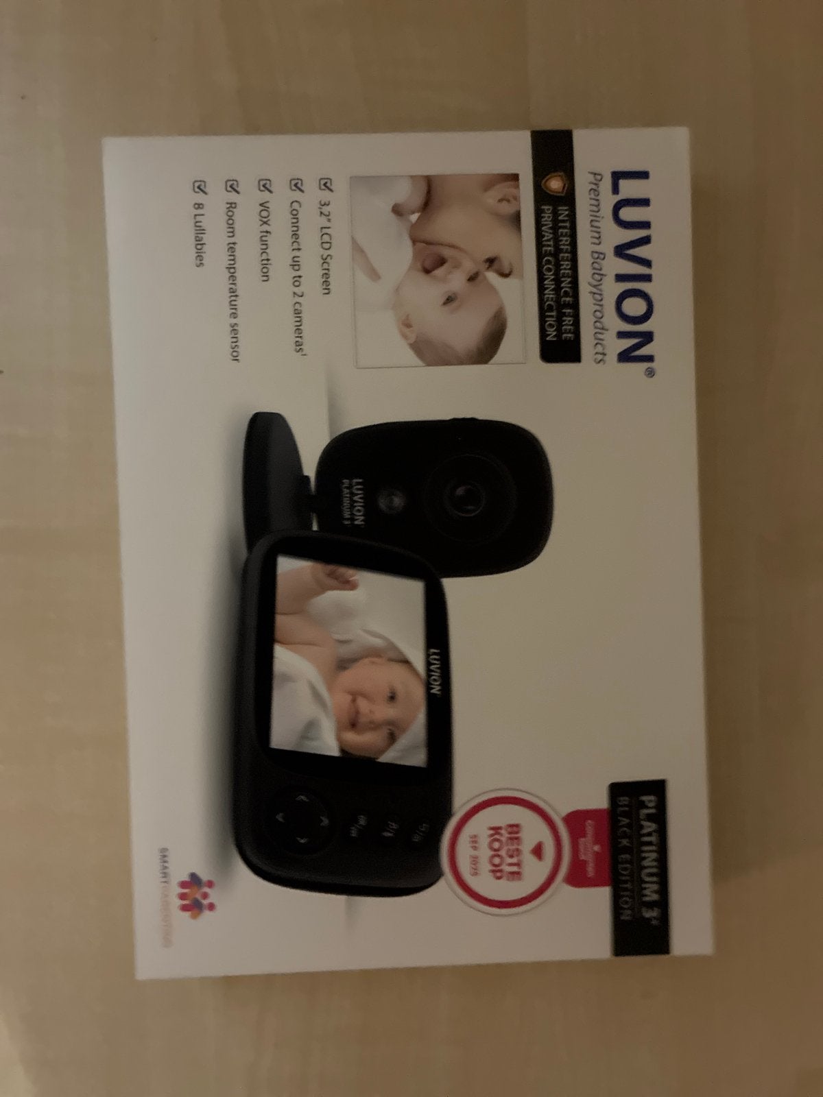 Luvion Platinum 3 Black Edition Babyfoon met Camera, Kinderen en Baby's, Ophalen of Verzenden, Nieuw, 250 meter of meer, Camera