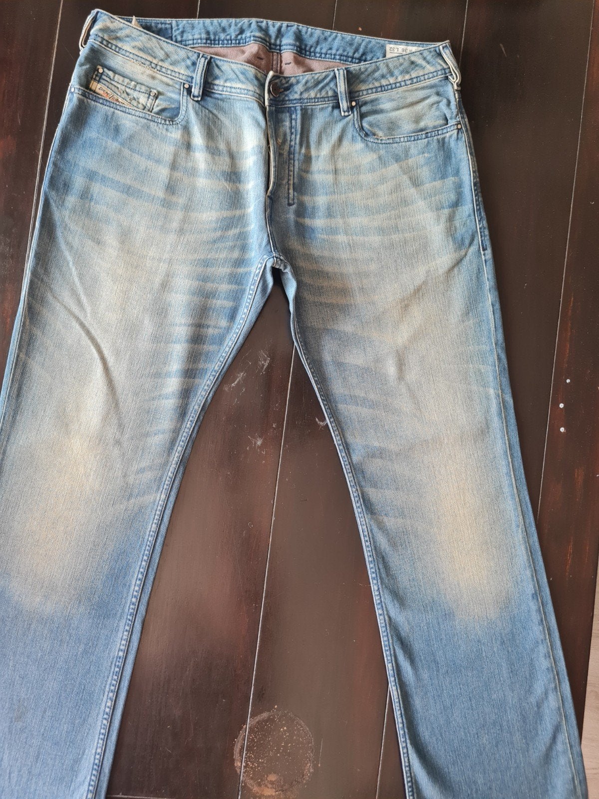 NIEUWE CLASSIC DIESEL ZATINY REGULAR BOOTCUT JEANS 36/32, W36 - W38 (confectie 52/54), Diesel, Blauw, Nieuw