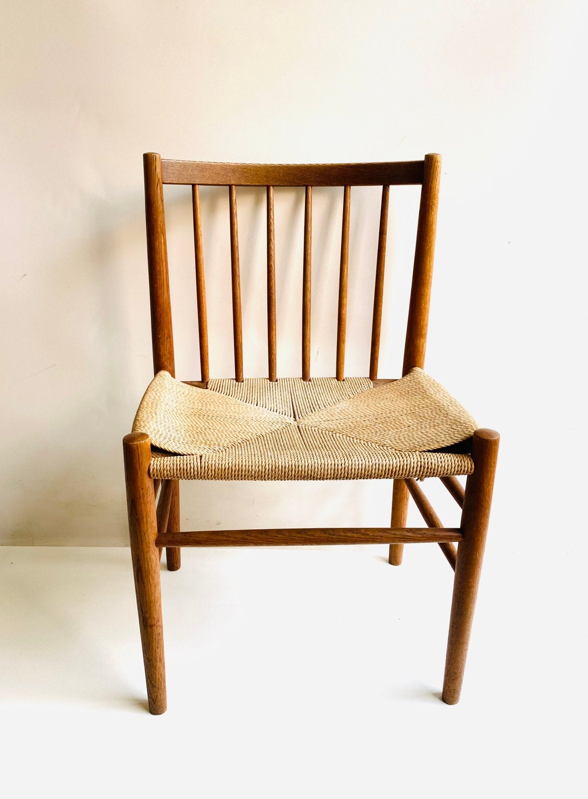Eikenhouten FDB Møbler stoelen (4) design Jørgen Bækmark, Gebruikt, Bruin, Zweden, Scandinavisch