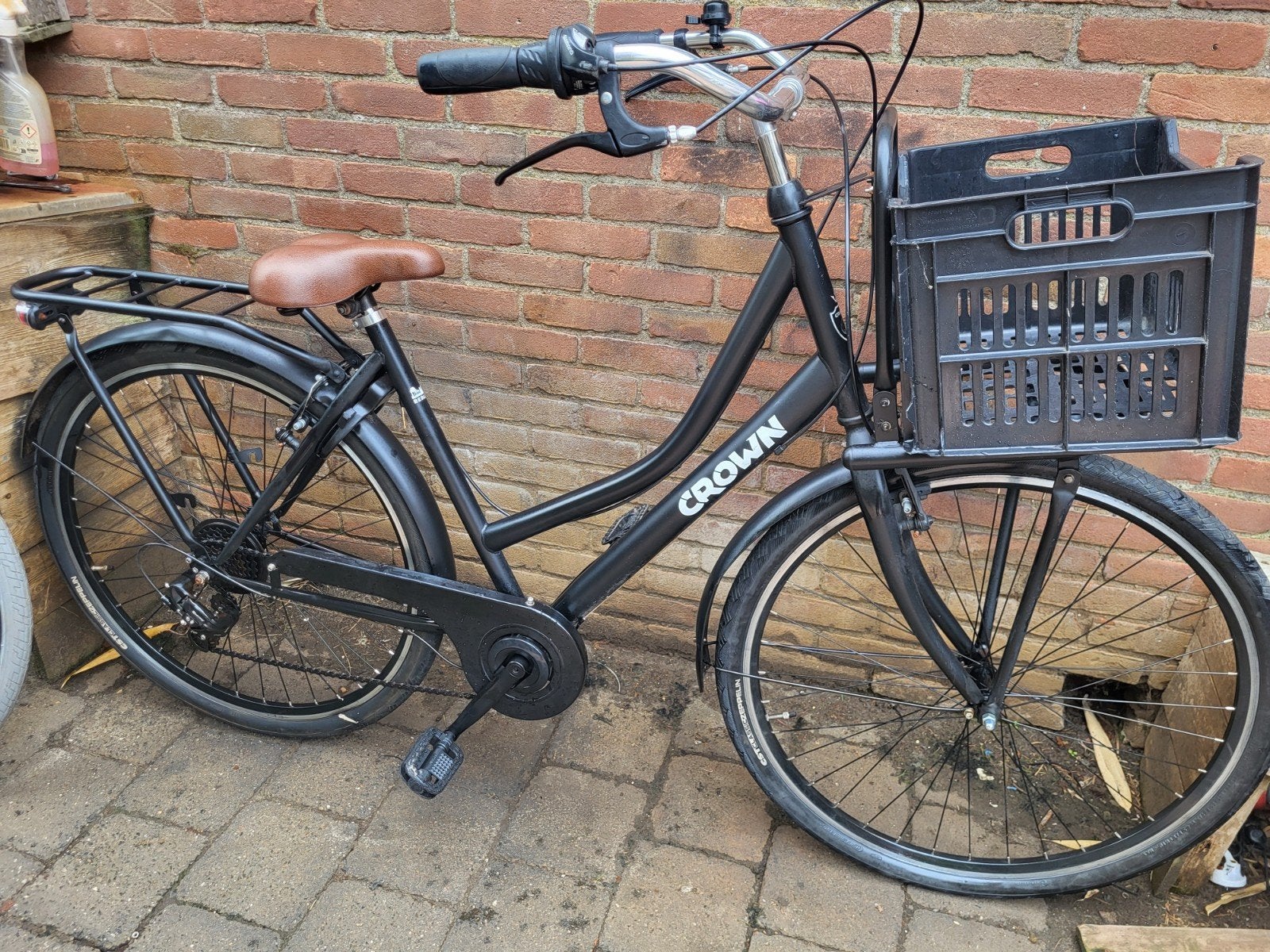 Mooie 28inch Crown transportfiets 7speed etc 53cm-nw licht, Fietsen en Brommers, Ophalen, Velgrem, Versnellingen, 53 tot 56 cm