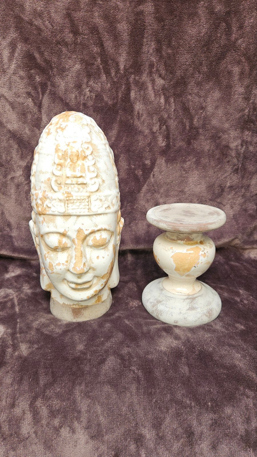 Decoratieve Boeddha Hoofd Keramiek - Vintage Look, Antiek en Kunst, Antiek | Keramiek en Aardewerk, Ophalen of Verzenden