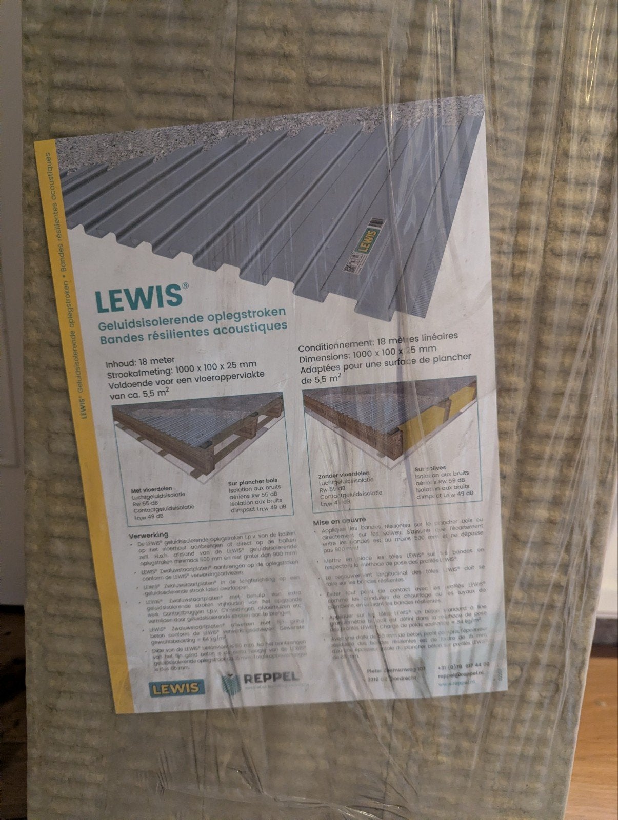 Lewis isolatie stroken steenwol voor onder Lewis platen, Ophalen, Nieuw, Steenwol