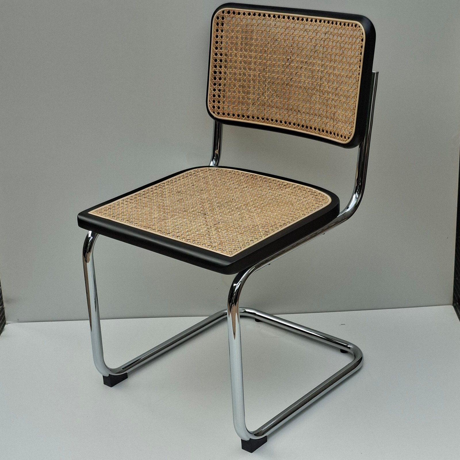 Classic webbing Breuer Bauhaus buisframe stoel Thonet stijl, Hout, Zwart, Nieuw, Ophalen of Verzenden
