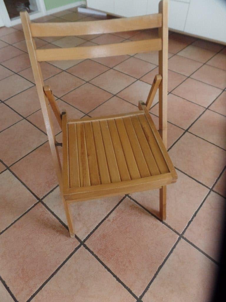 vintage houten klapstoel 2 stuks, Antiek en Kunst, Ophalen