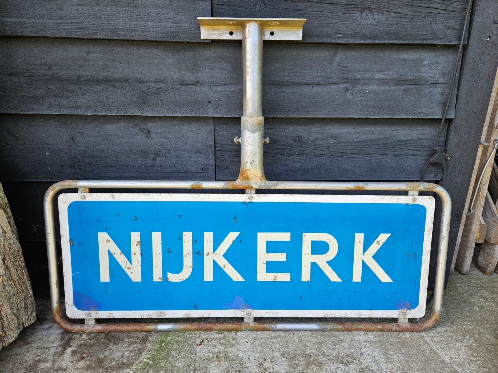 Oud plaatsnaambord Nijkerk - Vintage decoratie, Antiek en Kunst, Ophalen