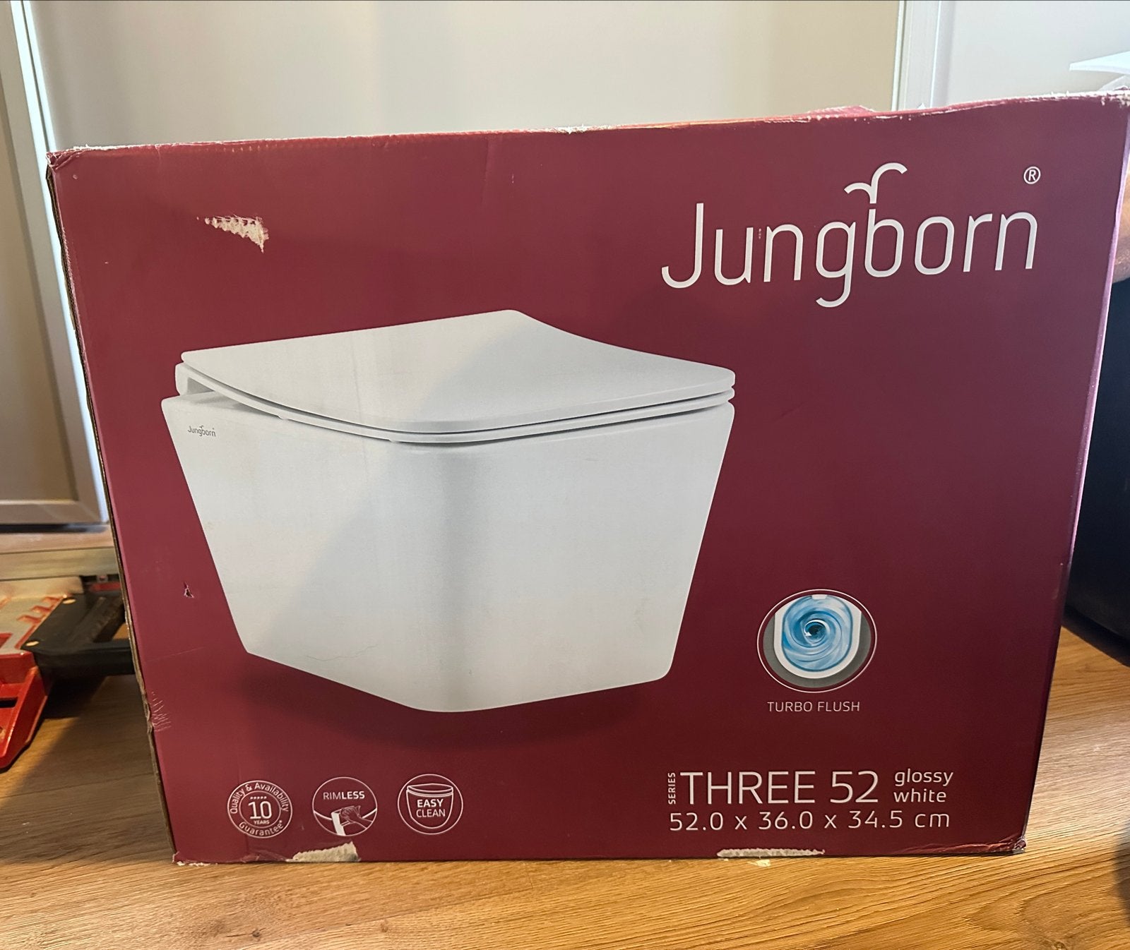 JUNGBORN Hang toiletpot - NIEUW in doos - glans wit/vierkant, Ophalen, Nieuw, Steen, Toilet