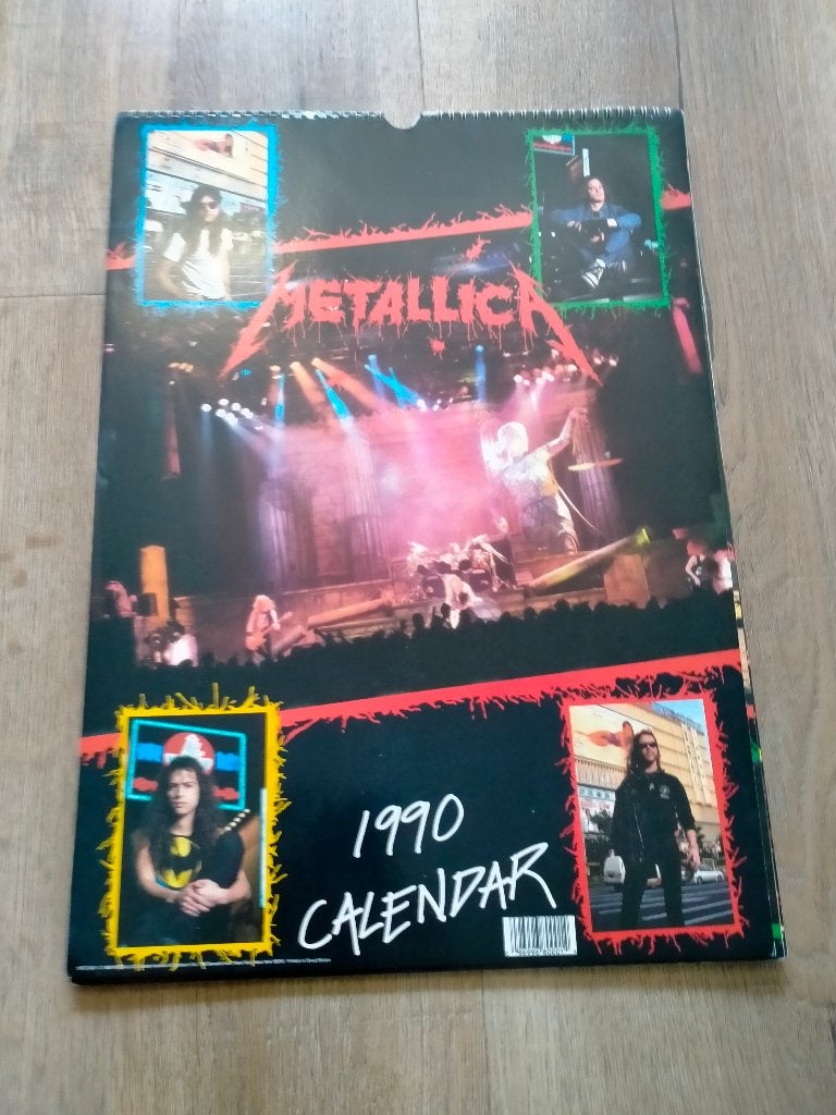 Metallica 1990 vintage kalender muziek hardrock metal, Verzenden, Gebruikt, Overige typen