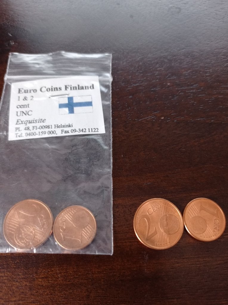 1 en 2 cent euro UNC Finland, Ophalen of Verzenden, Koningin Beatrix, Euro's, Setje