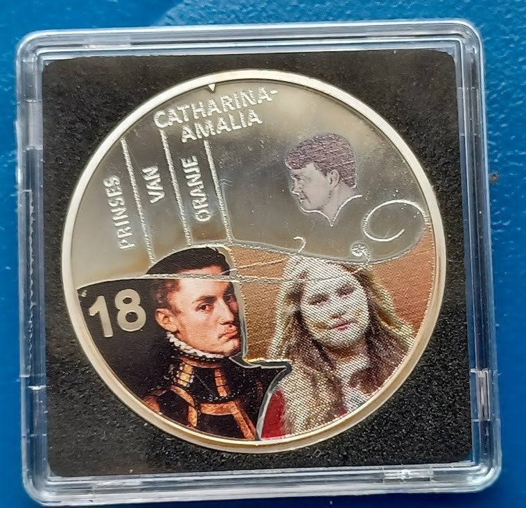 Penning Prinses Catharine-Amalia & Prins Willem I van Oranje, Postzegels en Munten, Penningen en Medailles, Verzenden, Overige materialen