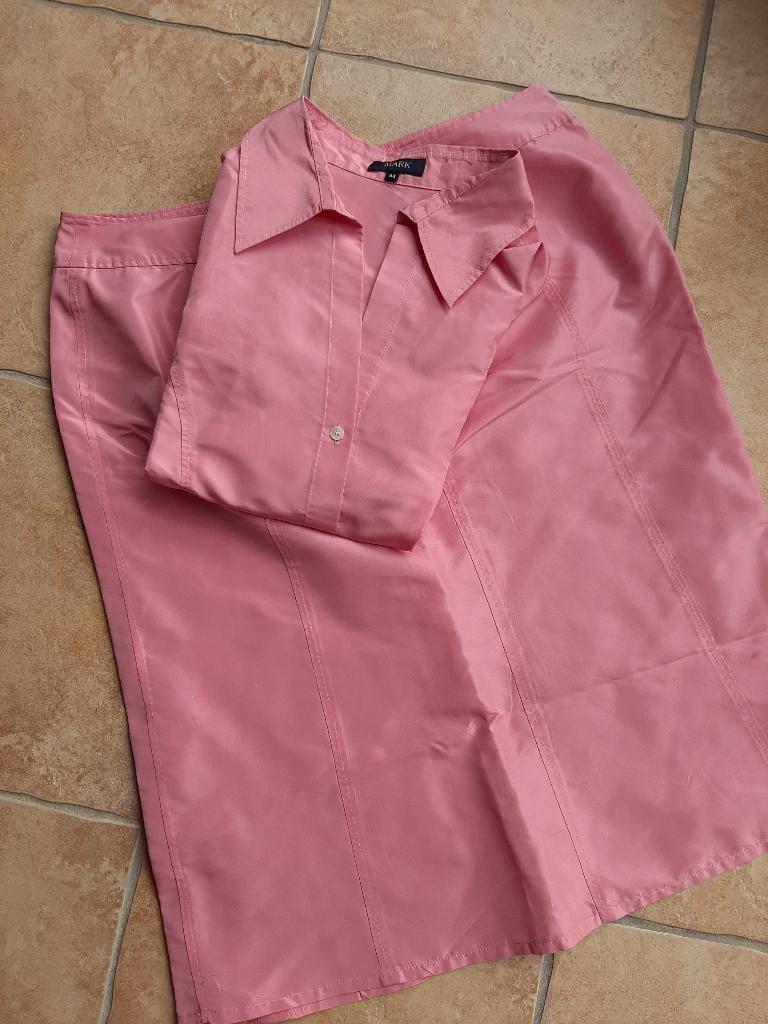 Mark Rok en blouse 100% zijde maat 44 Roze, Kleding | Dames, Rokken, Maat 42/44 (L), Ophalen of Verzenden, Zo goed als nieuw, Roze