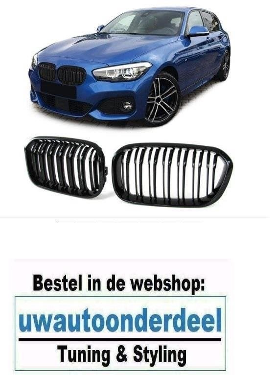 Grill Nieren Dubbele Spijl Zwart Voor Bmw 1 Serie F20 F21 LC, Verzenden, Automotive Parts, A.parts@hotmail.nl, Trasmolenlaan 12 3447 GZ Woerden