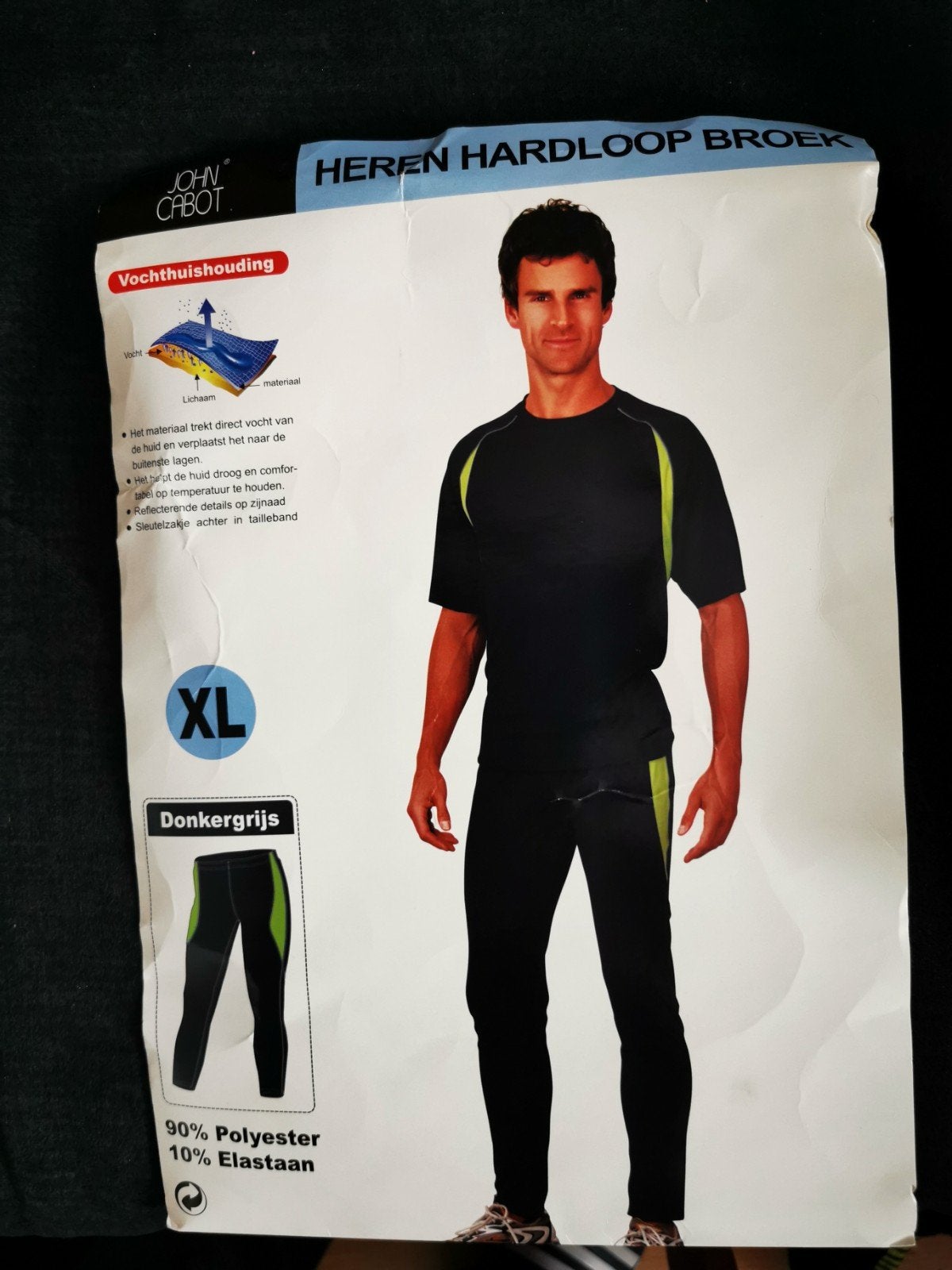 John Cabot Heren Hardloopbroek - Nieuw - Maat XL, Meerkleurig, Ophalen of Verzenden, John Cabot, Hardlopen of Fietsen