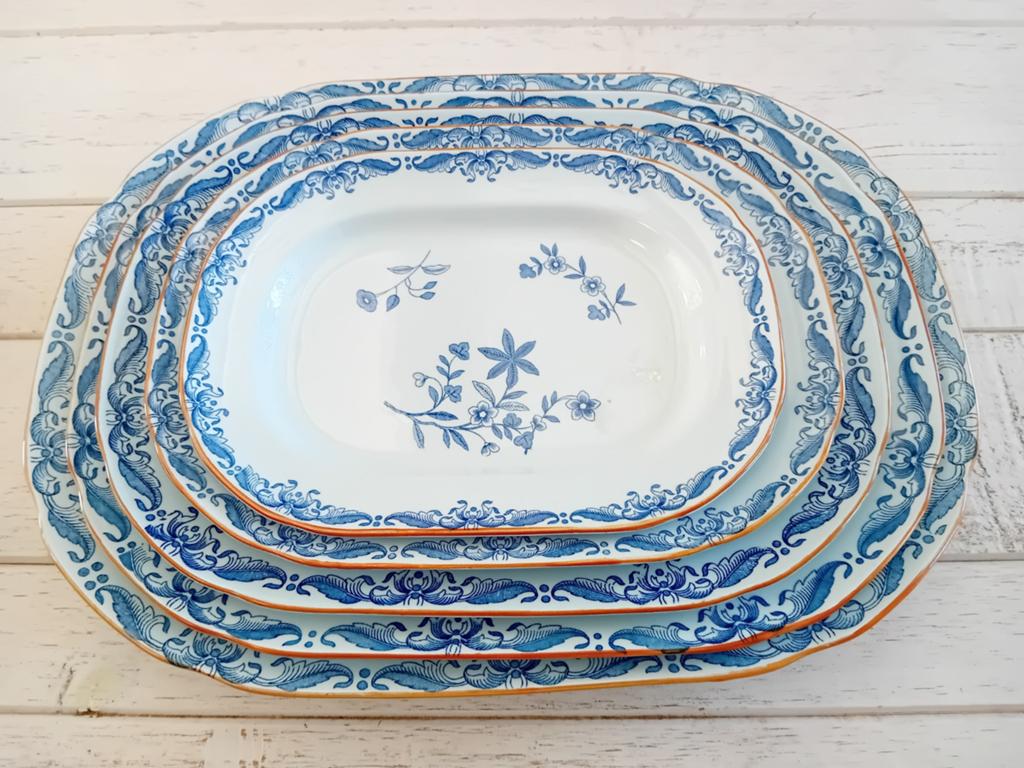 Zeldzame set van 5 Rorstrand Ostindia rechthoekige schalen, Ophalen of Verzenden, Overige stijlen, Aardewerk, Schaal of Schalen
