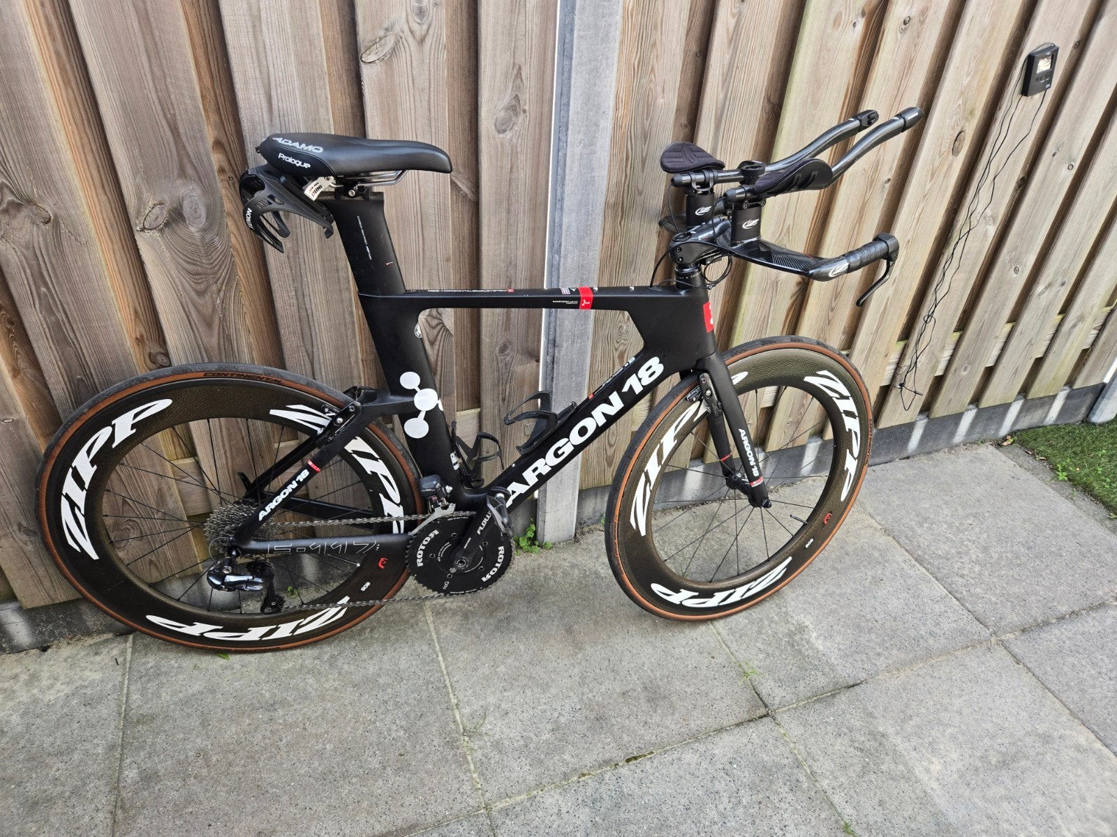 Argon 18 Triathlonfiets met Power meter., Overige merken, 28 inch, Gebruikt, Carbon