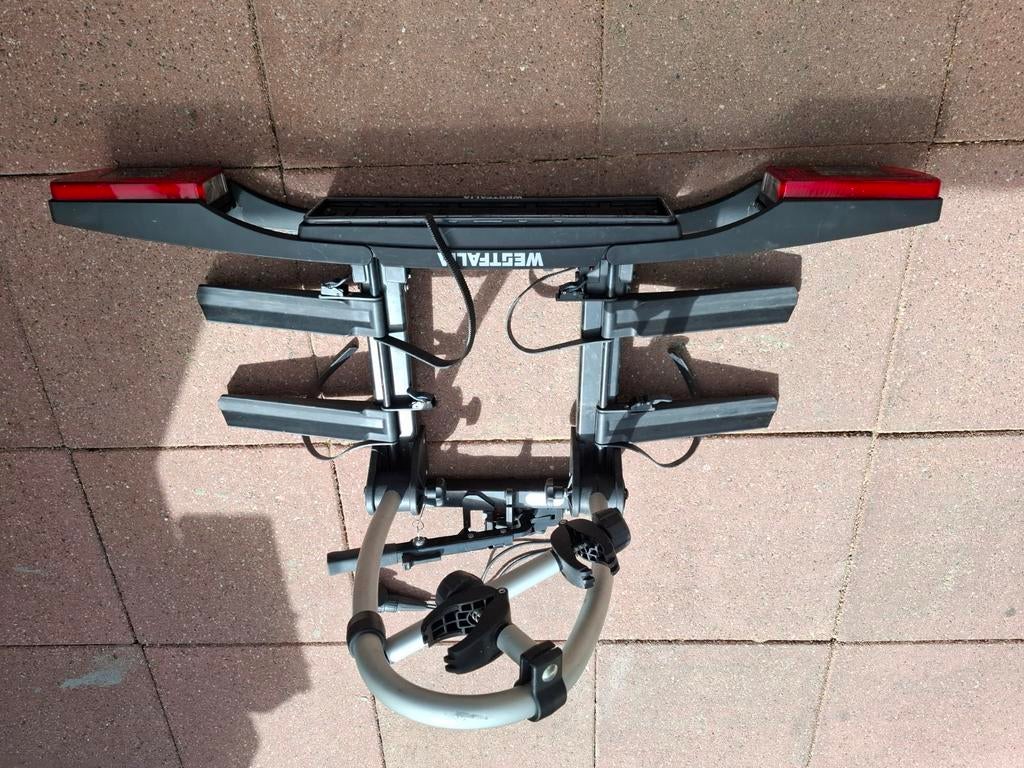 Westfalia fietsendrager Opvouwbaar afsluitbaar, Ophalen, Zo goed als nieuw, 2 fietsen, Trekhaakdrager