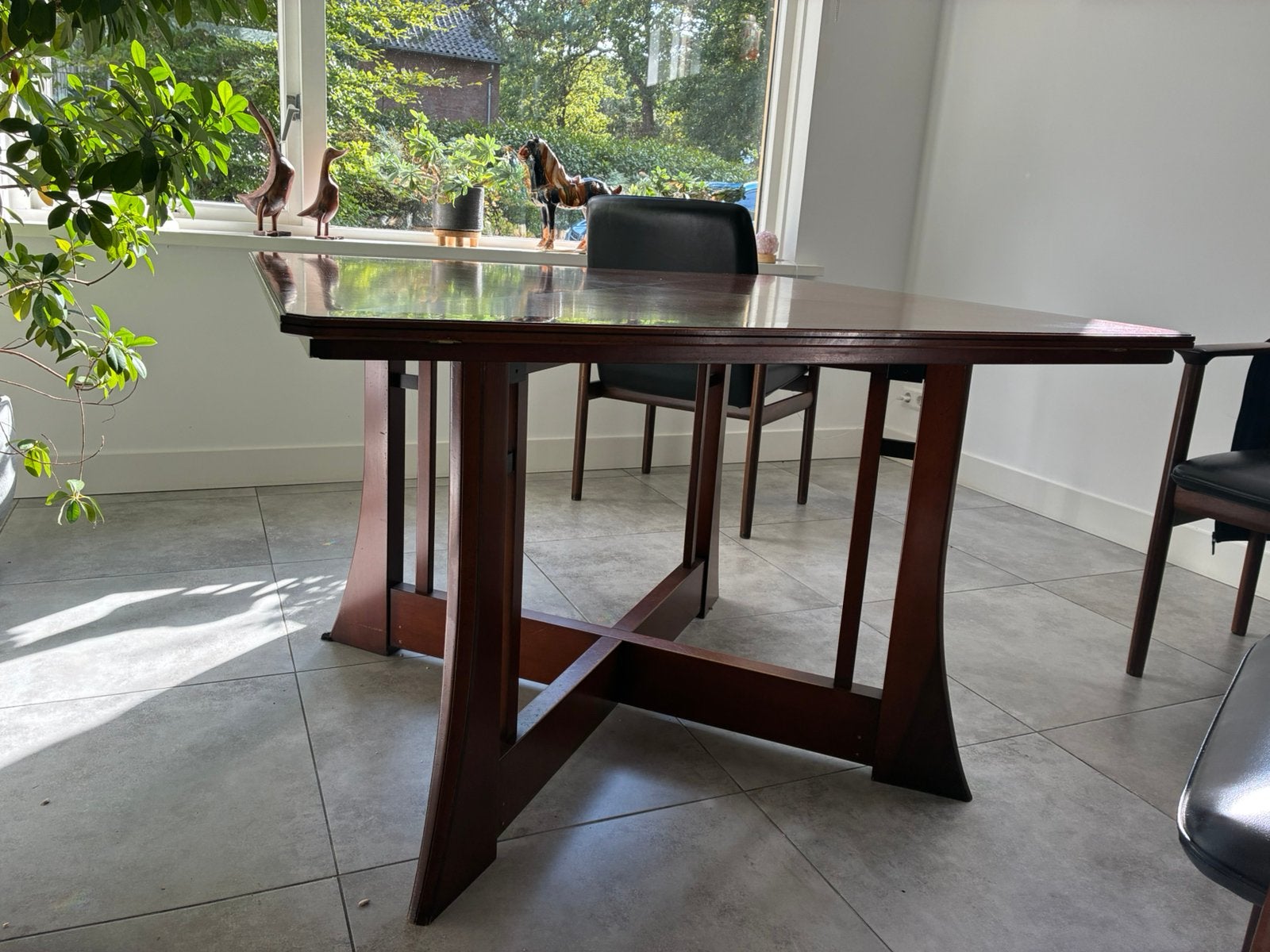 Klassieke stijl houten eettafel, Ophalen, 200 cm of meer, 50 tot 100 cm, Zo goed als nieuw