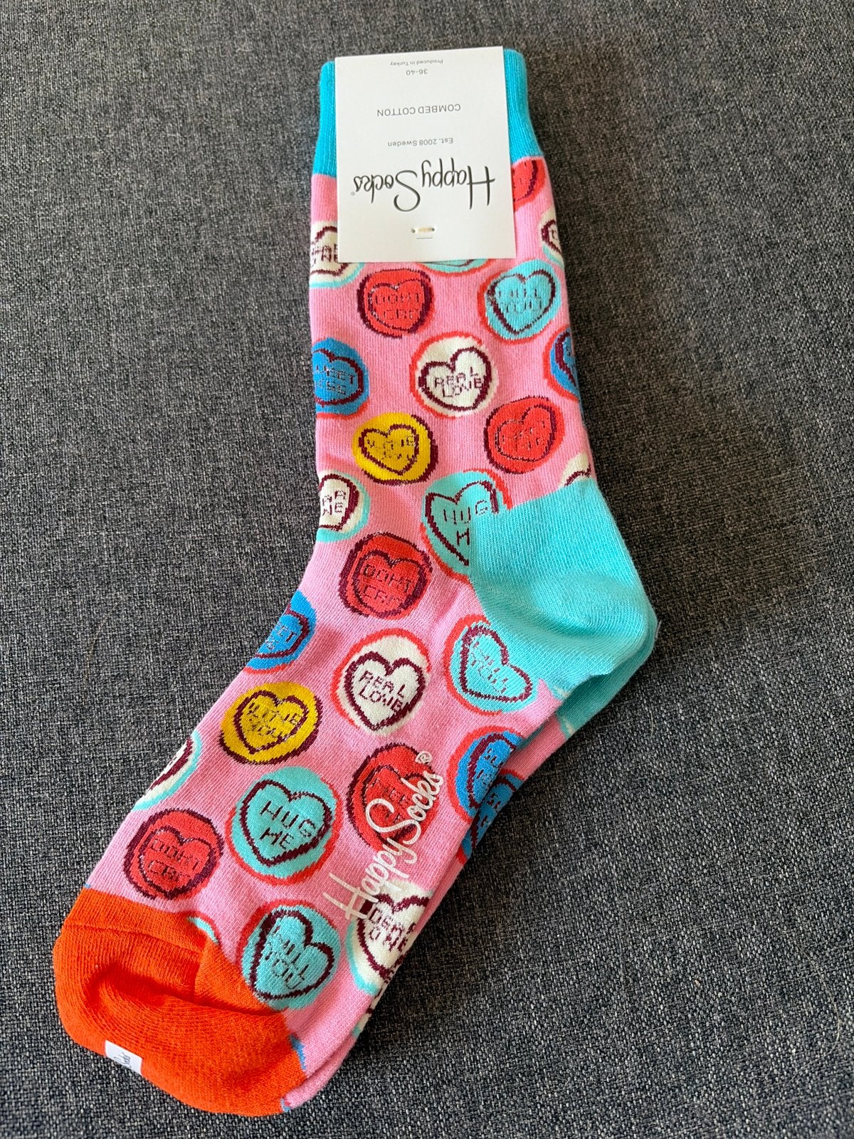 Happy Socks met hartjespatroon - Maat 36-40, Sokken en Kniesokken, Maat 35 t/m 38, Nieuw, Ophalen of Verzenden