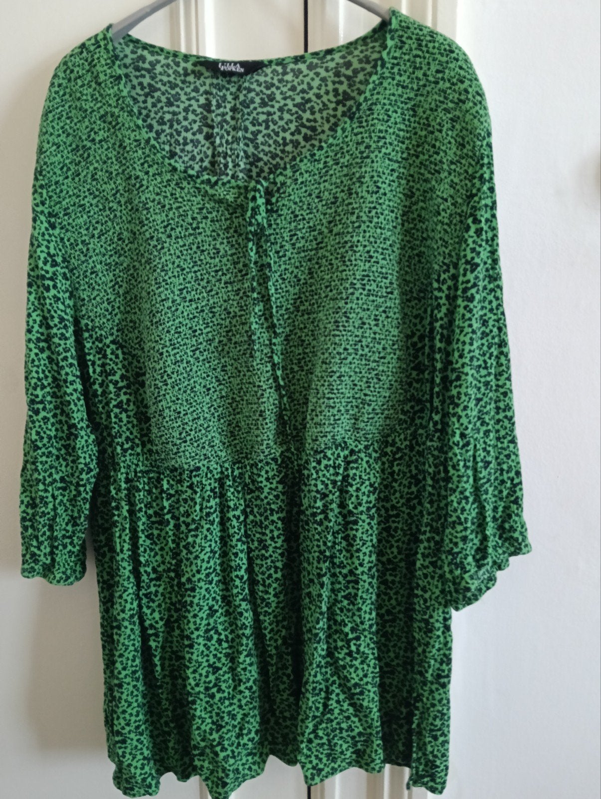 Groene jurk/tuniek met dierenprint van Ula Popken, Ophalen, Maat 46/48 (XL) of groter, Ulla Popken, Zo goed als nieuw