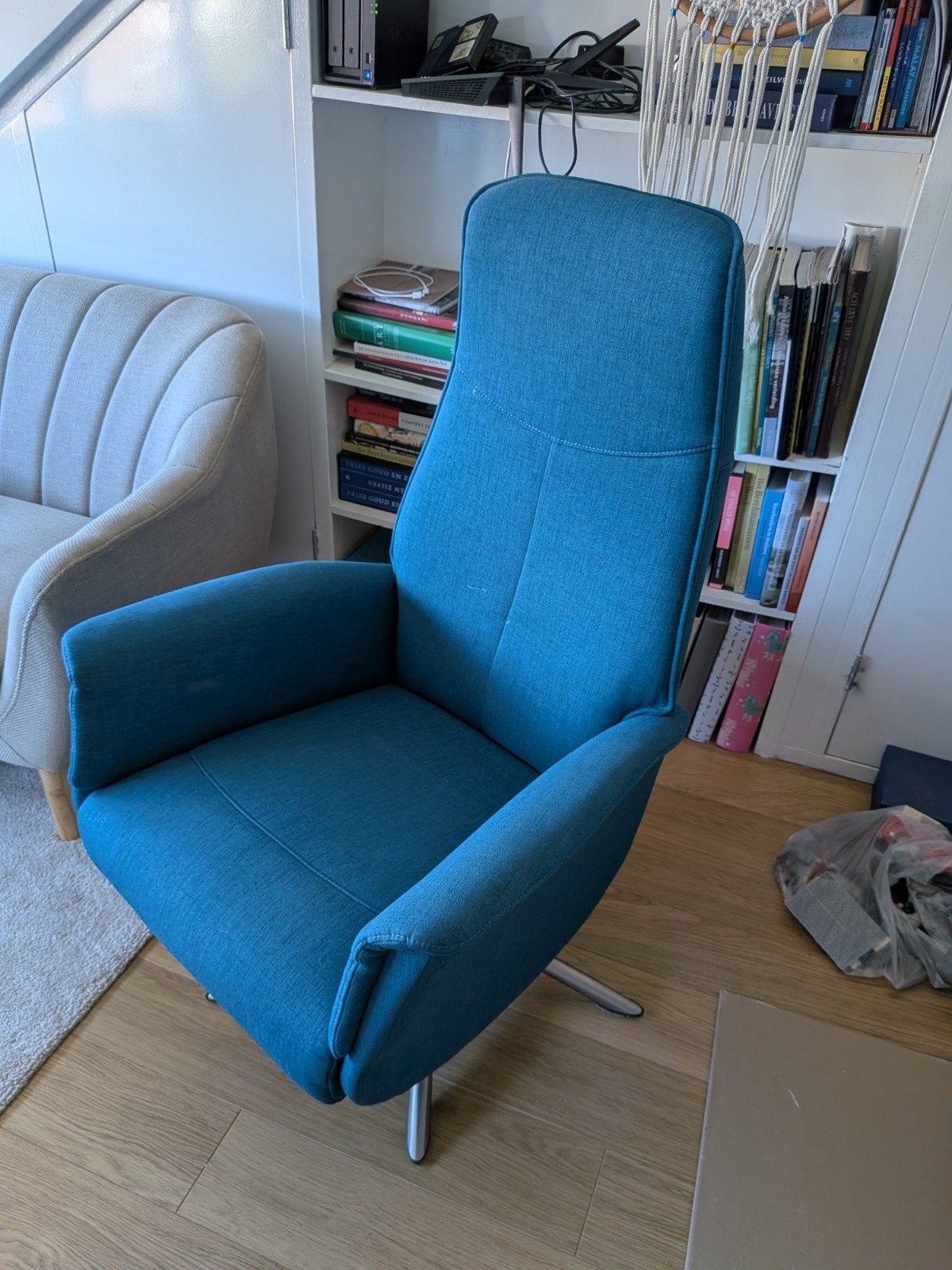 Hjort Knudsen fauteuil - Blauw, goede staat, Ophalen, Blauw, Zo goed als nieuw, Stof