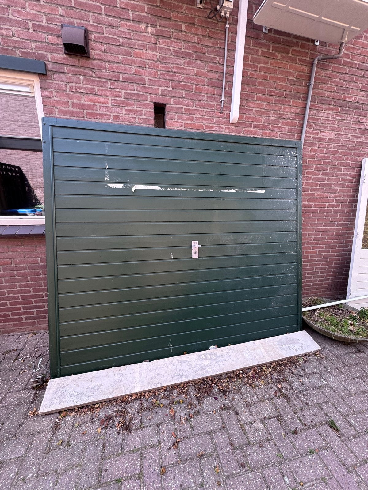 Robuuste groene garagedeur - Gebruikt, goede staat, Ophalen, Gebruikt, Garagedeur, Metaal