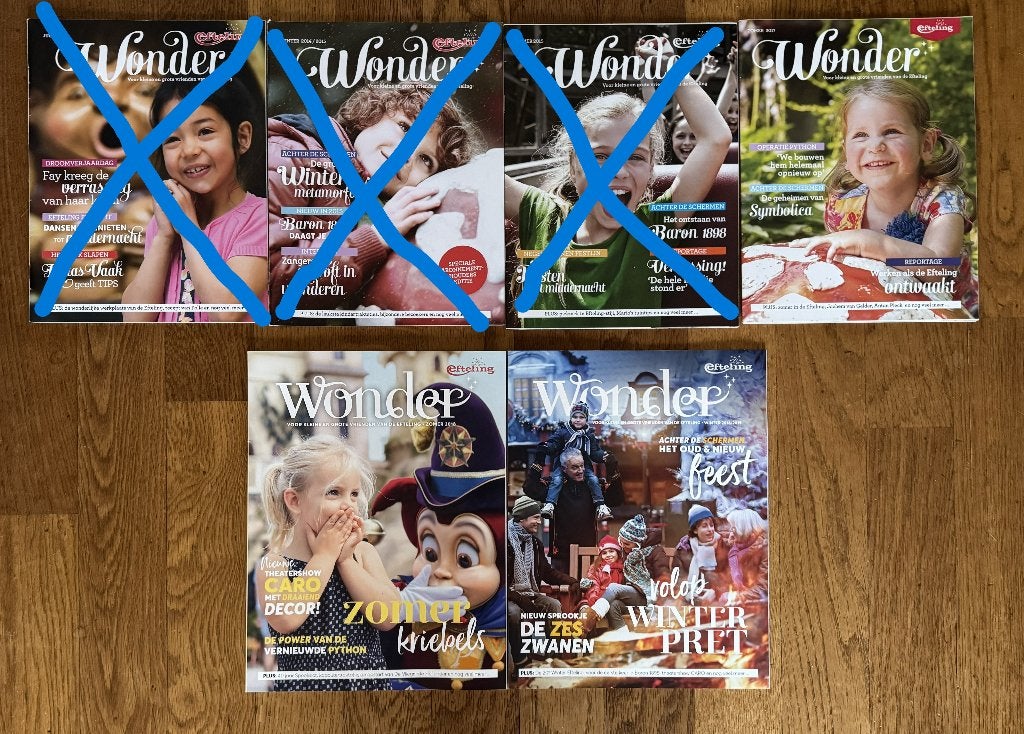 3x Efteling magazine ‘WONDER’, Ophalen of Verzenden, Zo goed als nieuw, Overige typen