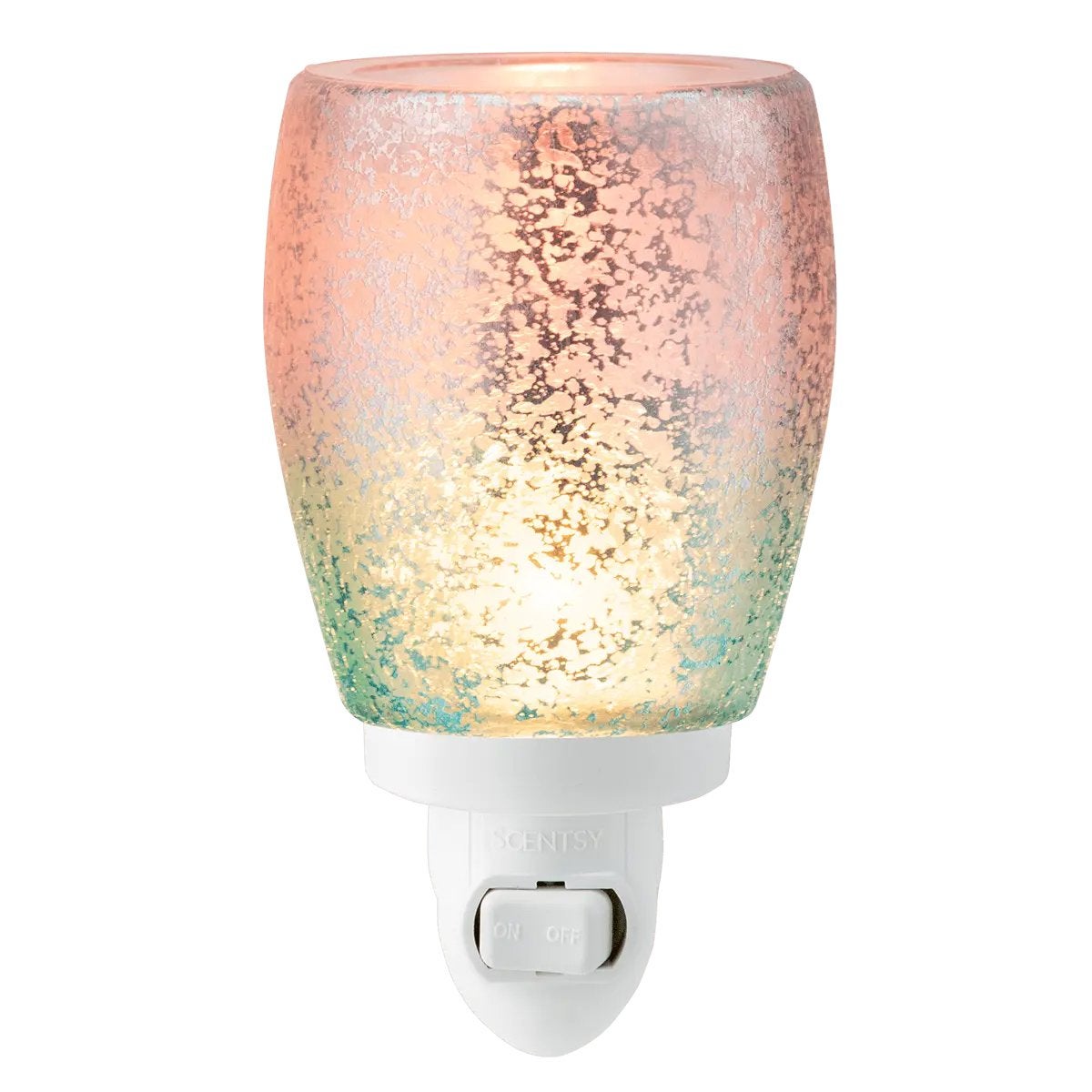 Scentsy Mini Warmer - Roze/Groen Gevlekt Glas, Met schakelaar, Overige merken, Meerkleurig, Nieuw