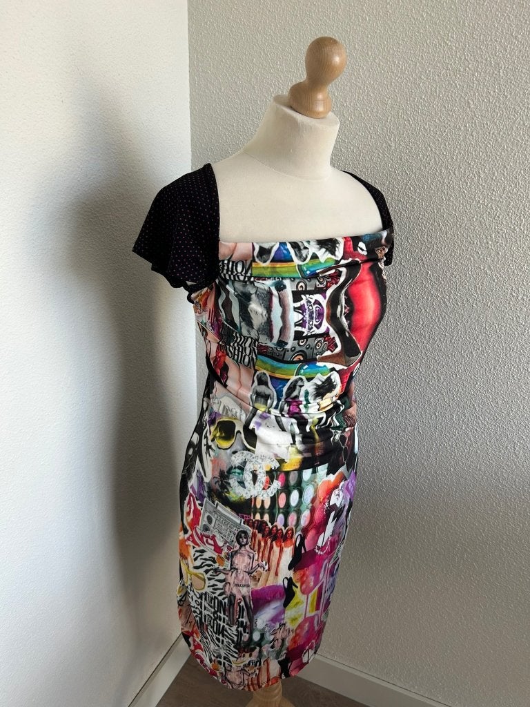 Geisha maat XXL retro zomer jurkje 2028, Geisha, Zwart, Maat 46/48 (XL) of groter, Knielengte
