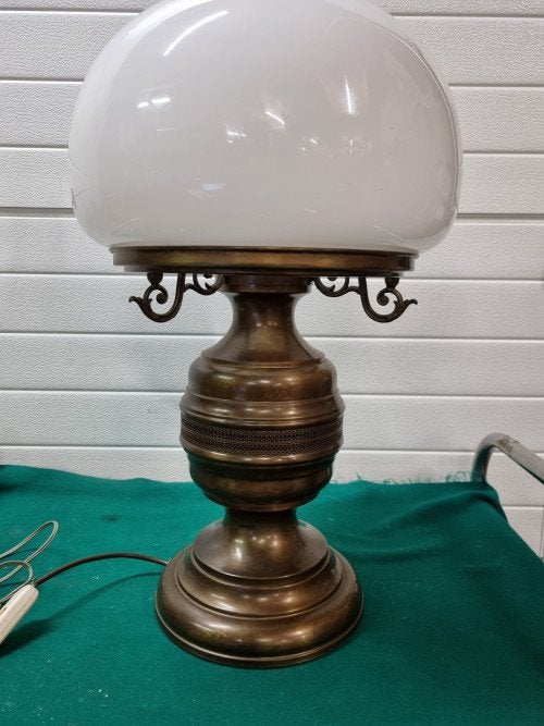 -	olielamp groot elektrische messing,, Ophalen of Verzenden, 'T Olde Gre-j, Info@toldegrej.nl, Endepoelstraat 20f Didam