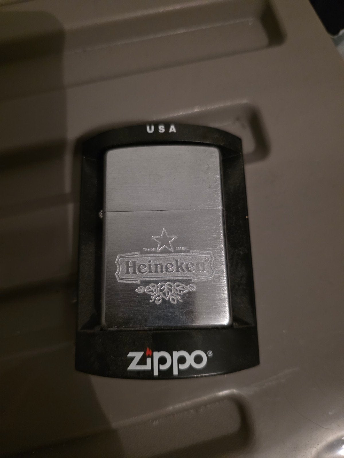 Zippo aansteker Heineken, Verzamelen, Ophalen of Verzenden, Gebruikt, Aansteker