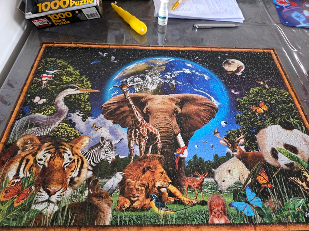 Legpuzzel 1000 stukjes - Dieren rond de wereld, Ophalen of Verzenden, 500 t/m 1500 stukjes, Gebruikt, Legpuzzel