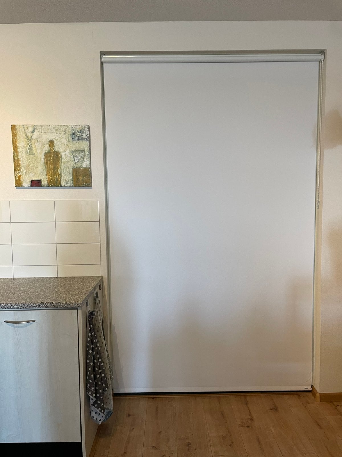 Verduisterend rolgordijn, Ophalen, Verduisterend, Wit, Zo goed als nieuw