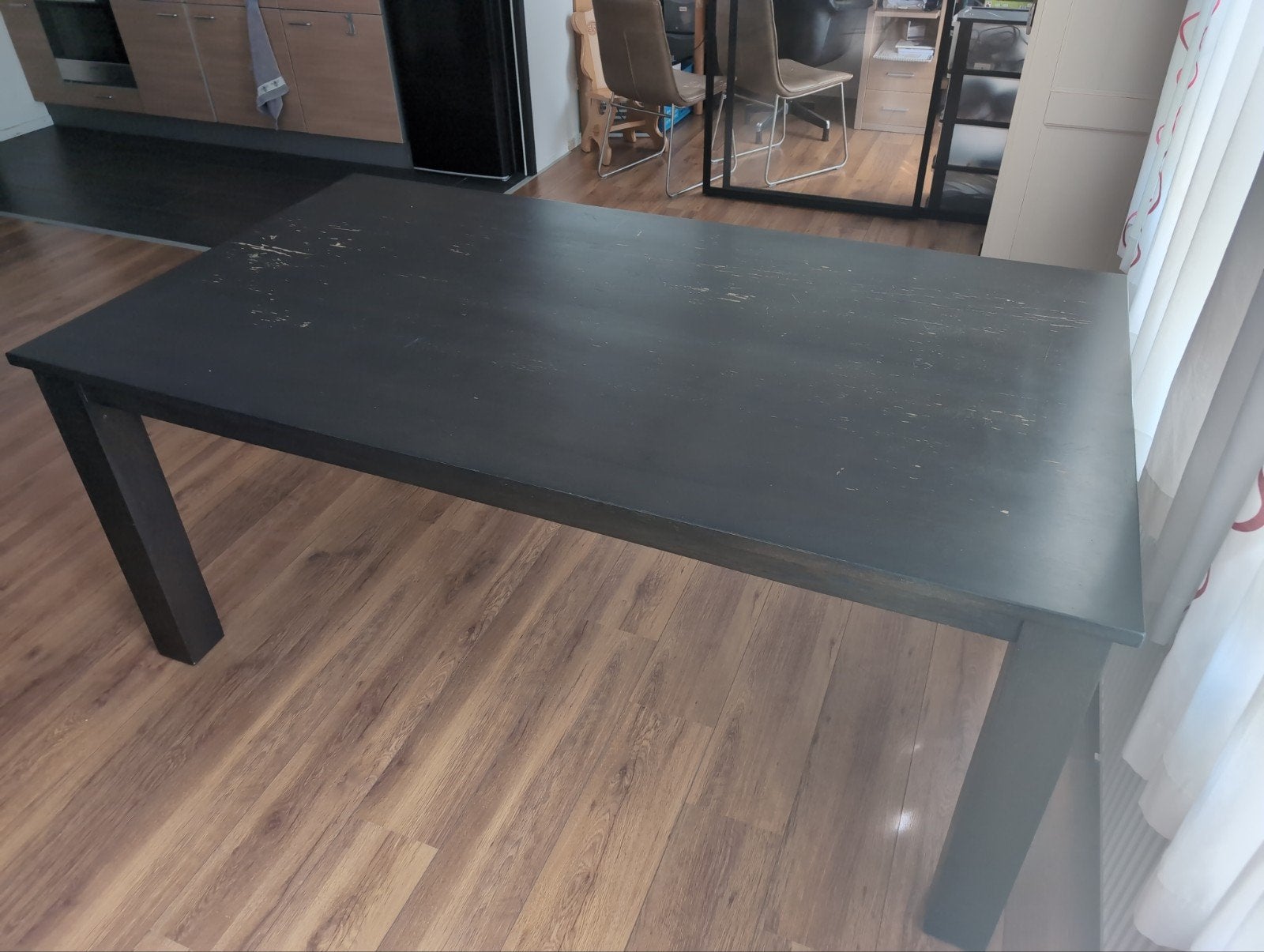 Houten tafel 6 personen gratis, Ophalen, Gebruikt, 100 tot 150 cm, Vijf personen of meer