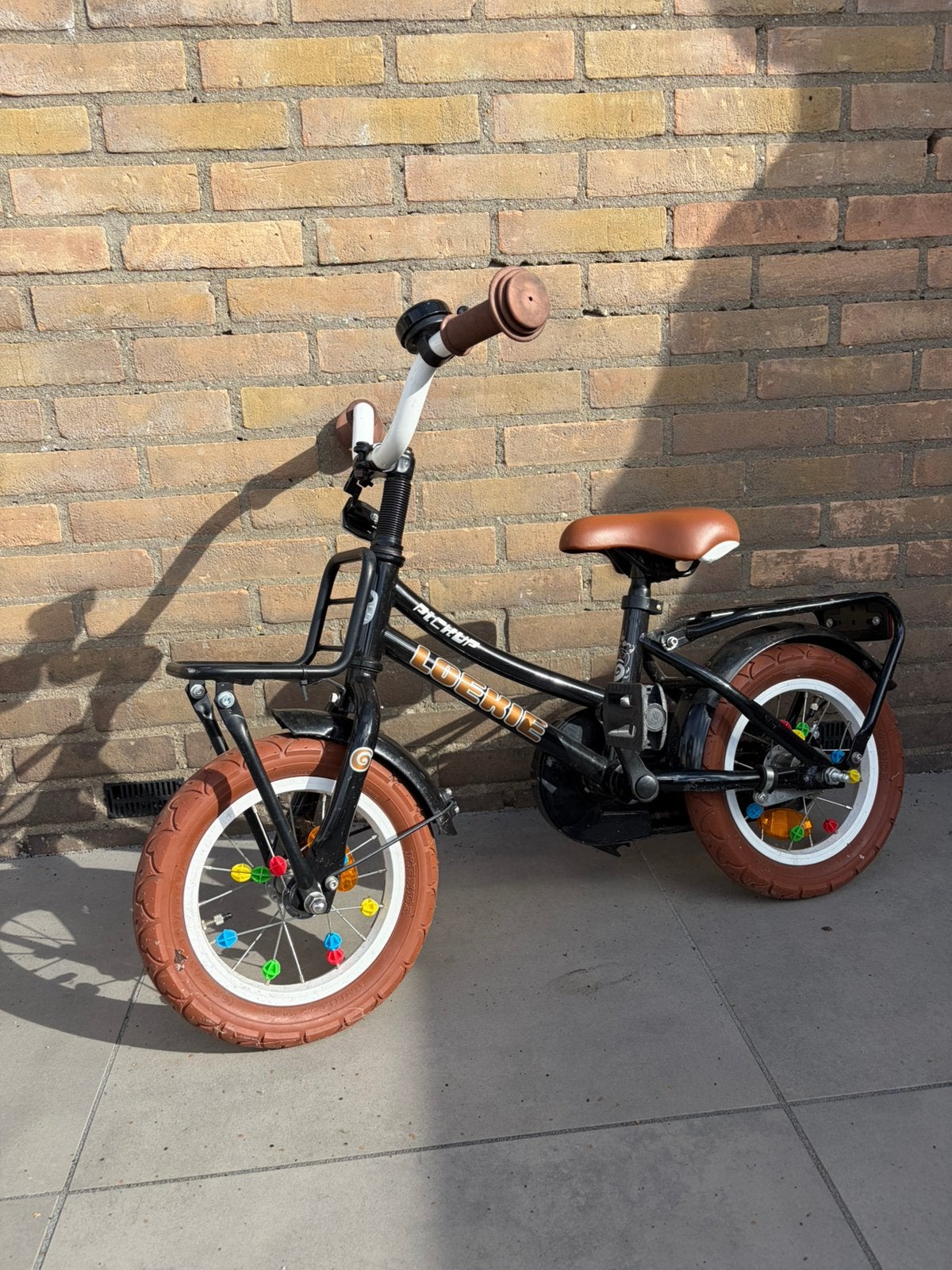 Loekie pick up fiets 12 inch, Fietsen en Brommers, Ophalen, Gebruikt, Minder dan 16 inch, Zijwieltjes