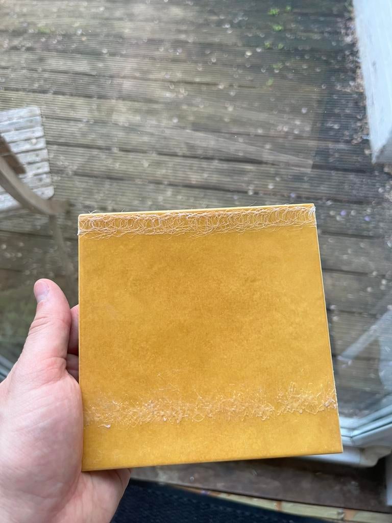 2 (en een beetje) pakken wandtegel 1313 geel goud softglans, Ophalen, Nieuw, Minder dan 20 cm, Minder dan 20 cm
