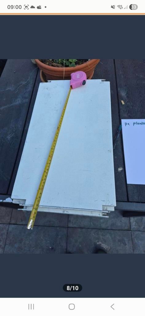 7 Lundia planken 19 x 50 cm - Vintage wit, Ophalen, Gebruikt
