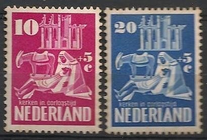 Kerken in oorlogstijd No.559 en 560 XX. ADV. no.51 M., Postzegels en Munten, Verzenden, Na 1940