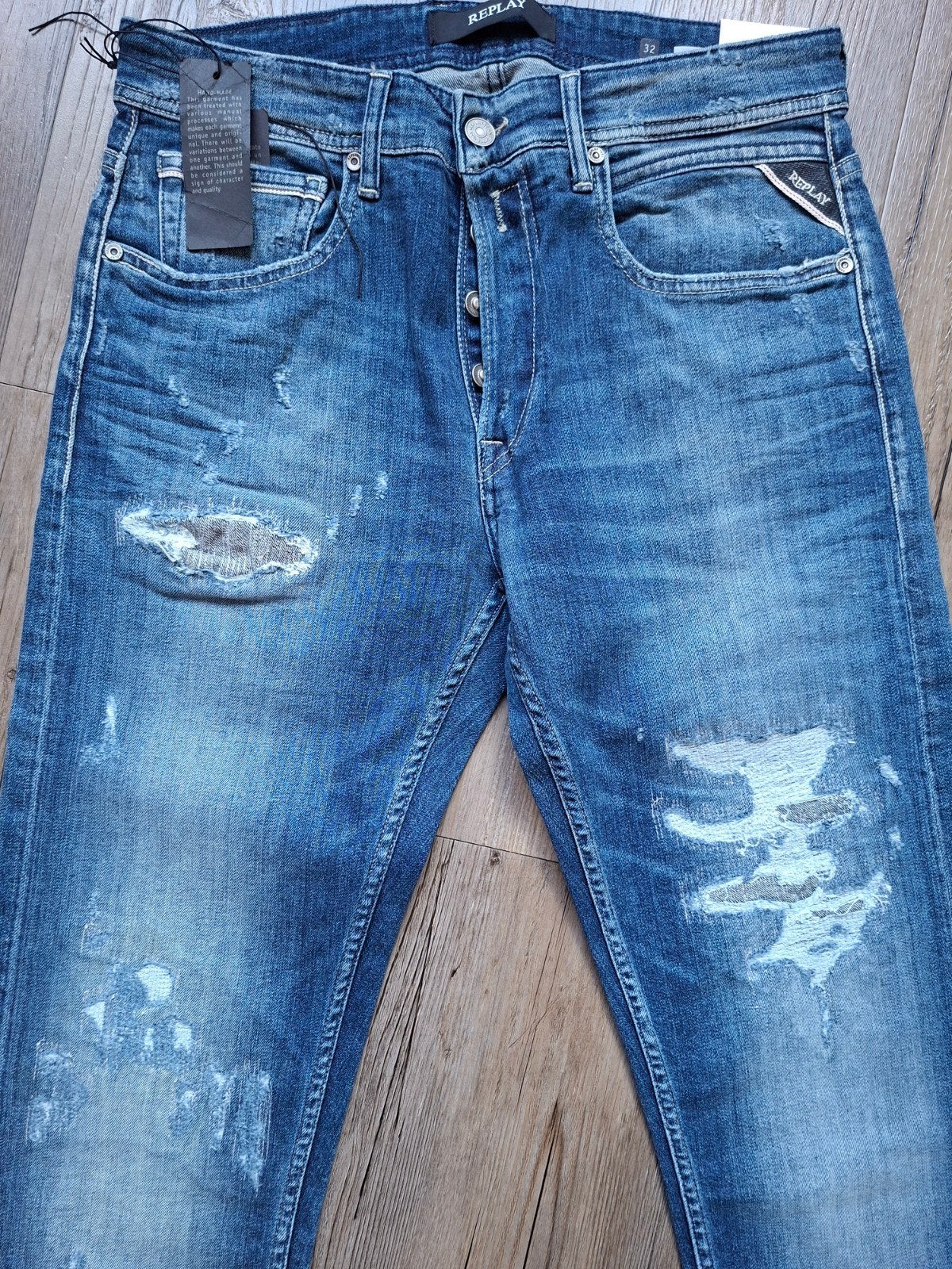 REPLAY Grover straight fit jeans W32 L34, Blauw, Nieuw, W32 (confectie 46) of kleiner, Ophalen of Verzenden
