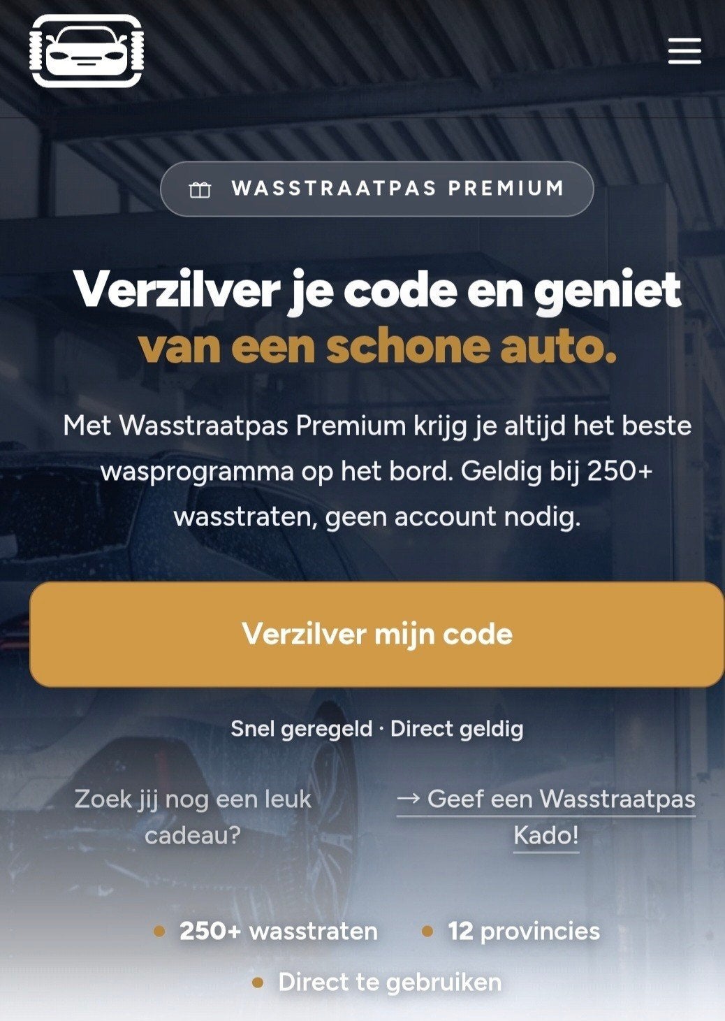 Wasstraat code - Grondige wasbeurt voor uw auto, Ophalen of Verzenden, Nieuw