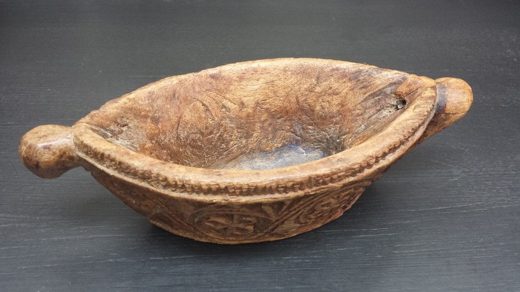 Oude houten VIJZEL <> Opium-Kharal INDIA <> Bootmodel 22 cm, Antiek en Kunst, Ophalen of Verzenden