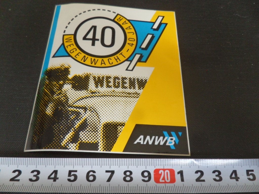 sticker ANWB wegenwacht 40 jaar *, Ophalen of Verzenden, Zo goed als nieuw