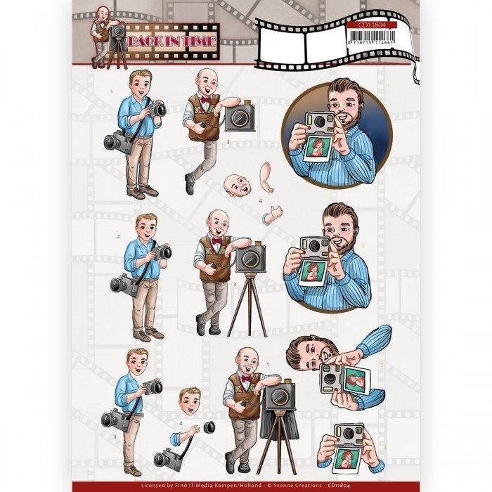 Yvonne Creations Back in Time 3D knipvel A4 CD11804, ., Nieuw, Ophalen of Verzenden, Overige thema's