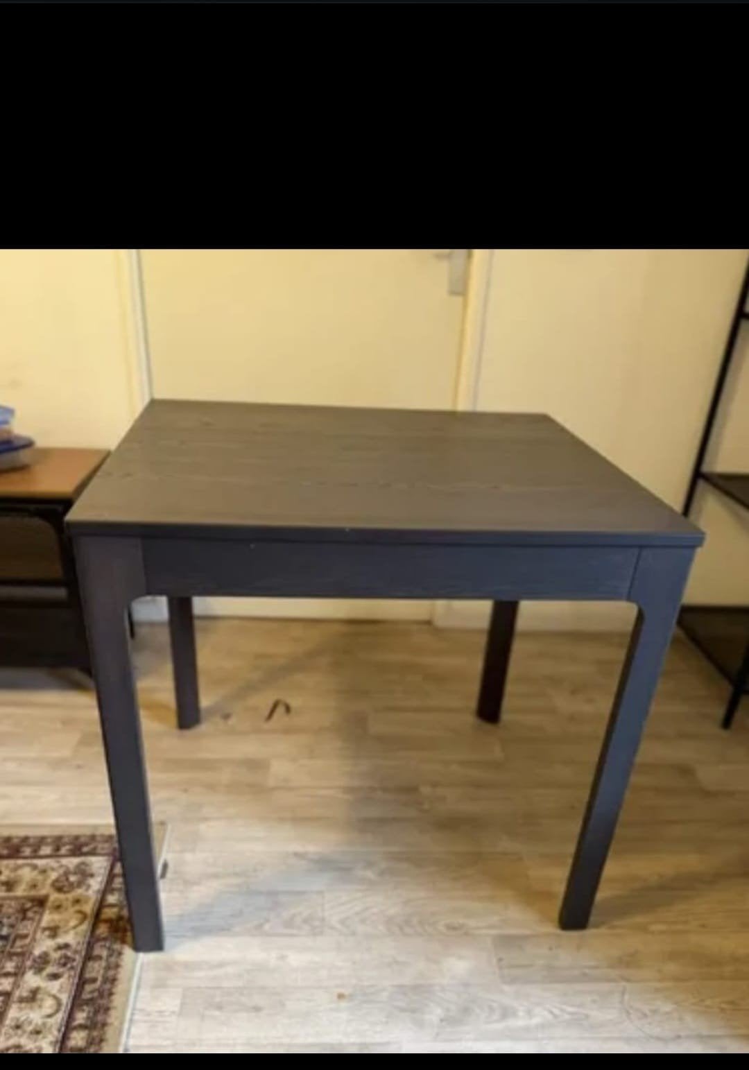 Mooie vierkante tafel, inklapbaar, zwart, Ophalen, Gebruikt, 50 tot 100 cm, Vierkant