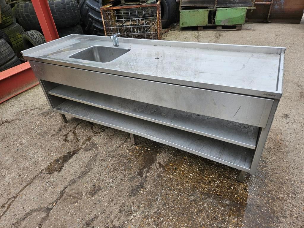 Rvs werkkeuken met wasbak, Ophalen