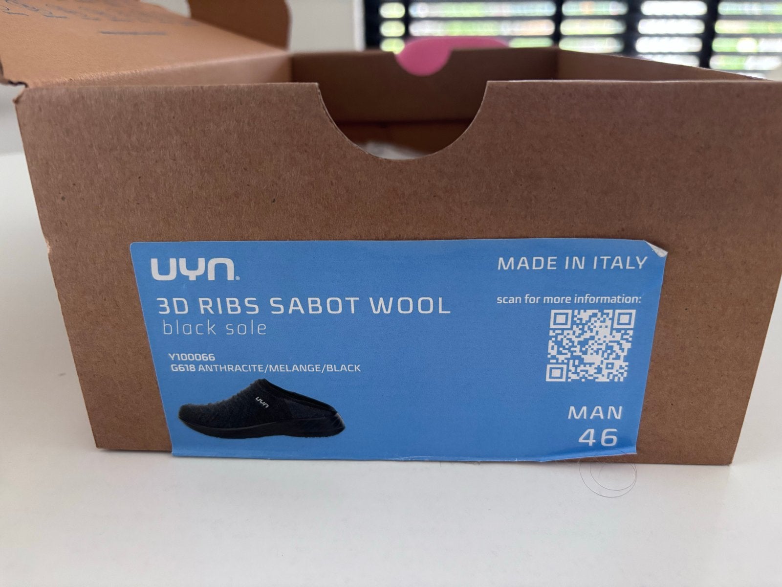 Nieuwe UYN 3D Ribs Sabot Wool Klompen - Maat 46, Zwart, Overige typen, Nieuw, Ophalen of Verzenden